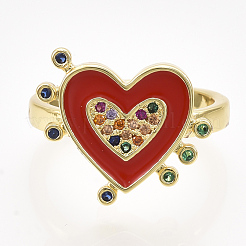 Регулируемые латунные кольца из микро-паве циркония RJEW-S044-062A