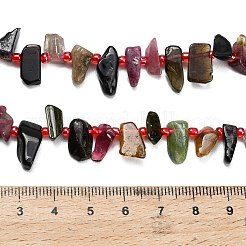 Нити из натуральных разноцветных турмалиновых бусин&nbsp;G-Z124-C02-01