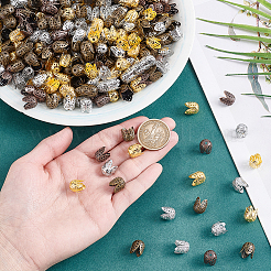 600 шт. двухцветные железные колпачки для бусин&nbsp;FIND-PH0023-81