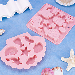 2 шт. 2 вида силиконовых форм для пищевых продуктов в виде морских животных&nbsp;SIL-TA0002-16