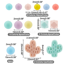 110шт 14 стильные силиконовые бусины SIL-GA0001-08