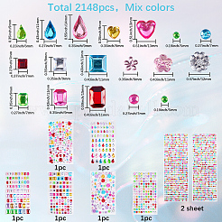 8 шт. 7 стиля акриловых страз самоклеящиеся наклейки STIC-SP0001-11