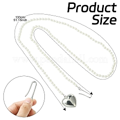 Металлические цепочки в форме сердца с круглыми бусинами из искусственного жемчуга&nbsp;ST-CJ0027-05