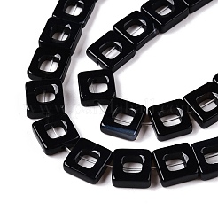 Нити бусин из натурального черного агата&nbsp;G-N342-102C
