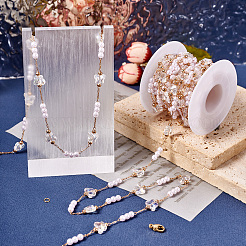 Комплекты украшений для ожерелий из латунных стеклянных бабочек и пластиковых бусин-подставок с искусственным жемчугом&nbsp;DIY-TA0010-49