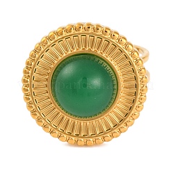 Плоские круглые кольца из натурального смешанного камня&nbsp;RJEW-Q822-02G