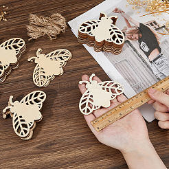 40 шт. набор незаконченных деревянных подвесок в виде моли для рисования&nbsp;AJEW-FH0006-65