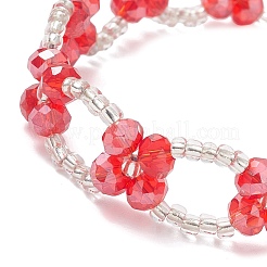 Стекло вышитый бисером браслеты для женщин&nbsp;BJEW-JB12736