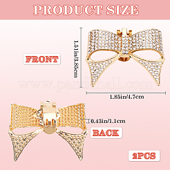 2 шт. украшения для обуви из сплава со стразами в виде банта FIND-CP0002-30B