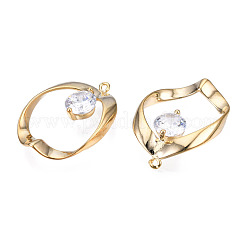 Подвески латунные горный хрусталь KK-N216-410