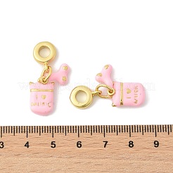 Латунные эмалированные европейские подвески с подвесками KK-FZC0001-02B-G