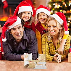 24шт подушка складная креативная рождественская бумажная коробка конфет со шнуром CON-WH0089-06