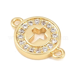 Подвески-пончики с латунными подвесками-подвесками из прозрачных кубических цирконий&nbsp;KK-L251-09G-01