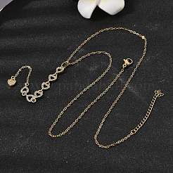 Подвеска-колье из латуни с микропаве из прозрачного кубического циркония в геометрическом стиле с кисточкой&nbsp;NJEW-P350-01D-G