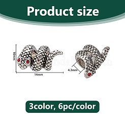 18 шт. 3 цвета тибетский стиль сплава стразы европейские бусины FIND-DC0007-66