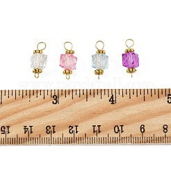 100 шт. прозрачные акриловые граненые кубические соединительные подвески PALLOY-FS00042-01