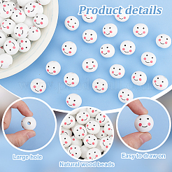 Спрей окрашены деревянные европейские бусины WOOD-PH0002-96A