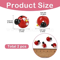 2шт ручной работы бусины лэмпворк&nbsp;LAMP-YW0001-87