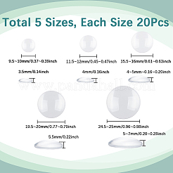 100шт 5 стиля прозрачных стеклянных кабошонов&nbsp;GGLA-SP0001-02