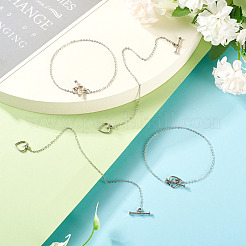 Латунные браслеты-цепочки с сердечками&nbsp;BJEW-TAC0027