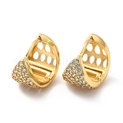 Массивные серьги-кольца из прозрачного кубического циркония EJEW-F281-02G