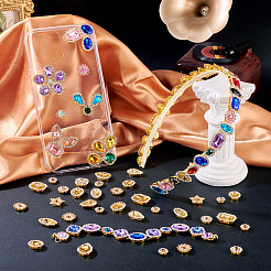 100 шт. пришивные стразы в форме капли/сердца/звезды&nbsp;GACR-TA0001-07G