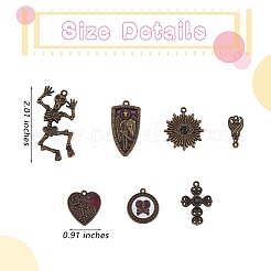 28 шт. 7 стильные подвески из сплава с покрытием в тибетском стиле FIND-SZ0002-98