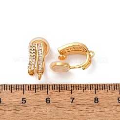 Серьги-клипсы из латуни с микропейвом и прозрачным фианитом KK-K382-34G