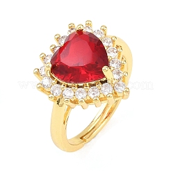 Регулируемые кольца для женщин с микропаве из латуни и кубическими цирконами&nbsp;RJEW-K314-01G