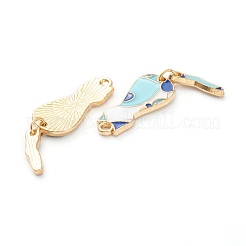 Подвески с эмалью из сплава в форме кошки & наборы для изготовления сережек&nbsp;ENAM-M044-21LG-B