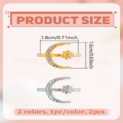 2 шт. 2-х цветные манжетные кольца из цинкового сплава&nbsp;RJEW-LP0005-15