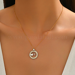 Женское ожерелье с подвеской из нержавеющей стали с кубическими цирконами RI0430