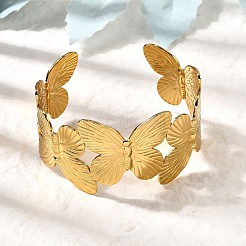 Браслеты-манжеты из нержавеющей стали 304 BJEW-L705-03G