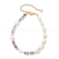 Браслеты из натуральных аметистов и культивированного пресноводного жемчуга для женщин&nbsp;BJEW-JB13249-02