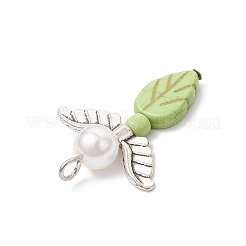 Бусины из сплава в тибетском стиле с круглыми бусинами из АБС-пластика с имитацией жемчуга PALLOY-JF03739-02