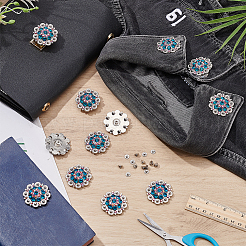 20 шт. заклепки из цинкового сплава со стразами и стеклом&nbsp;BUTT-NB0001-84A