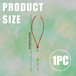 Натуральный зеленый авантюрин и стекло и подвеска HJEW-WH00121