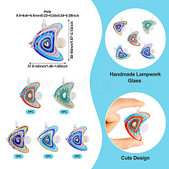 5 шт. 5-х цветные большие подвески ручной работы в технике лэмпворк LAMP-TA0001-67