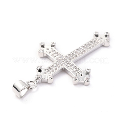 Латунные микропаве прозрачные подвески с фианитом ZIRC-O038-07P