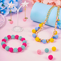 50шт 5 цвета прорезиненные акриловые бусины&nbsp;SACR-TA0001-32