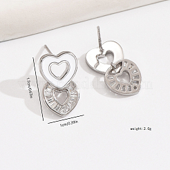 Элегантные серебряные серьги в форме сердца с цирконом для повседневной носки SV9375