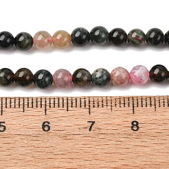 Нити из натуральных разноцветных турмалиновых бусин&nbsp;G-K402-A01-4mm
