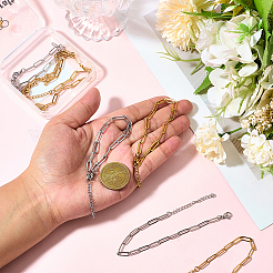 10 шт. 2 цвета 304 нержавеющая сталь браслеты-скрепки цепи для унисекс&nbsp;BJEW-BBC0001-22