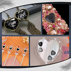 50 шт. акриловые кабошоны со стразами и плоской спинкой OACR-OC0001-18B