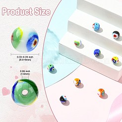 9 шт. 9-х цветные бусины ручной работы миллефиори лэмпворк LAMP-CJ0002-41