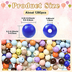 1200шт 4 цвета непрозрачные акриловые бусины&nbsp;SACR-PA0001-08
