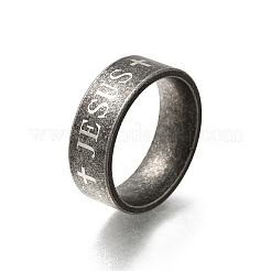 Кольца из нержавеющей стали 304 с крестом Иисуса для мужчин RJEW-B120-03P