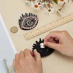 2 шт. броши на лацкан из ткани с глазом для одежды рюкзака&nbsp;JEWB-FG0001-57