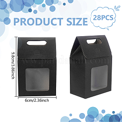 Прямоугольные подарочные коробки для хранения бумаги с прозрачным окном&nbsp;CON-WH0095-60