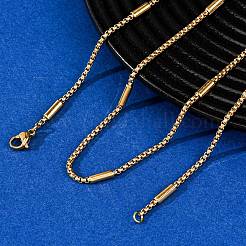 Ожерелья из цепочек-колонн из нержавеющей стали 304 толщиной 2 мм&nbsp;NJEW-K291-02G